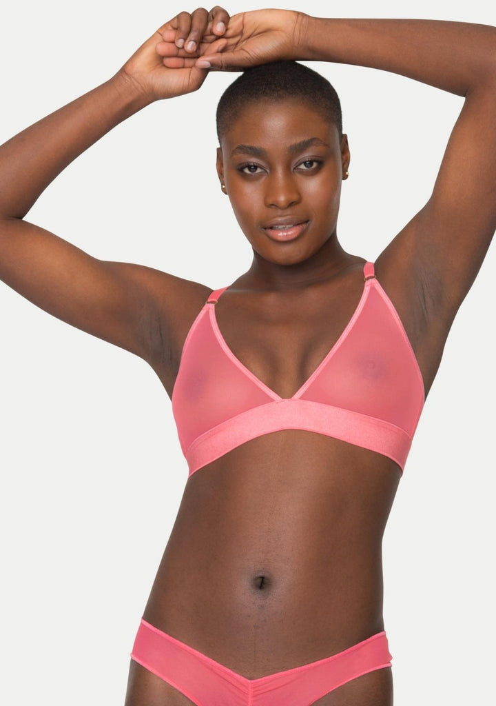 Lilly Mesh Triangle Bralette Guava Sunset